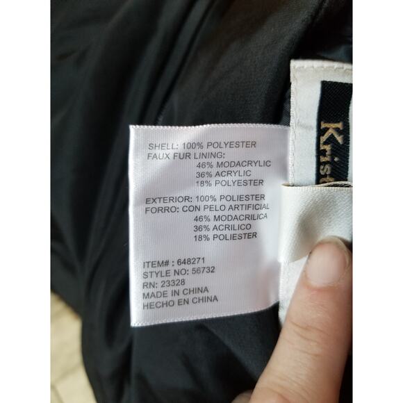 Kristen Blake Leopard Print Faux Fur Reversible Black Women's Zip Vest L - Picture 6 of 6